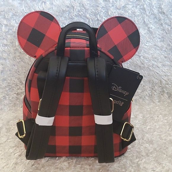 NWT Loungefly Minnie Mouse Ears Christmas theme mini backpack - Picture 4 of 8